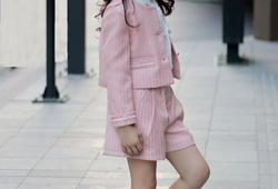 Set Vest hồng + quần short