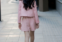 Set Vest hồng + quần short