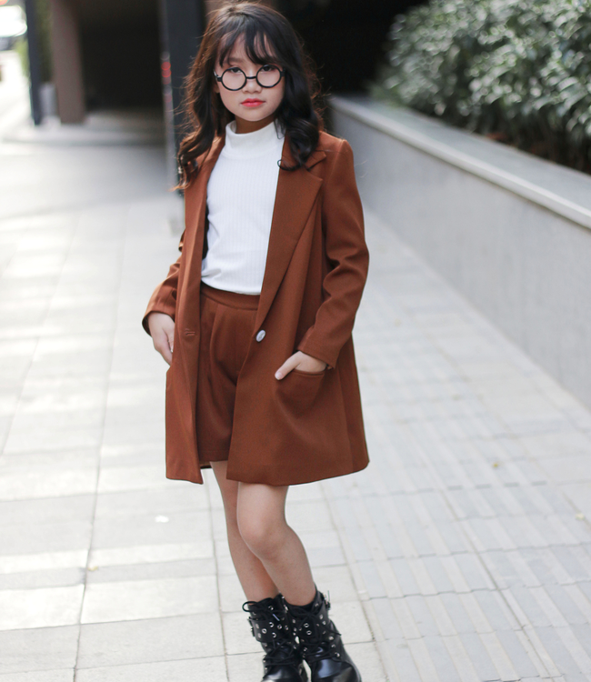 Set Vest nâu Vintage + quần short 