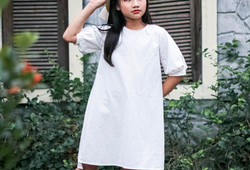 Váy trắng Linen nơ lưng