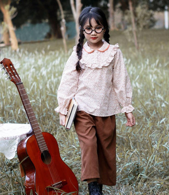 Quần culottes ống rộng màu nâu