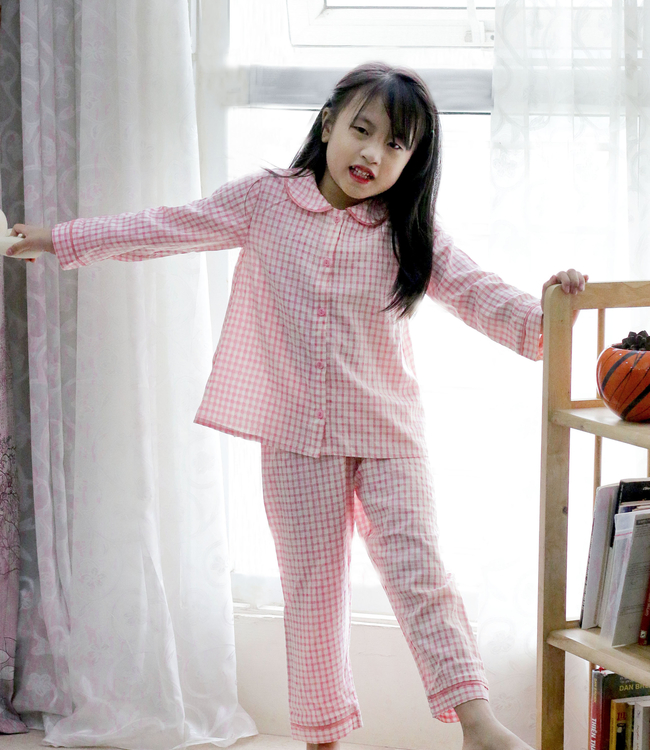 Set Pyjamas kẻ hồng