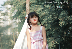 Váy hai dây sọc hồng