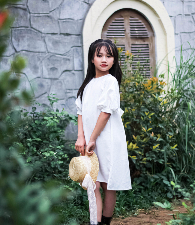 Váy trắng Linen nơ lưng