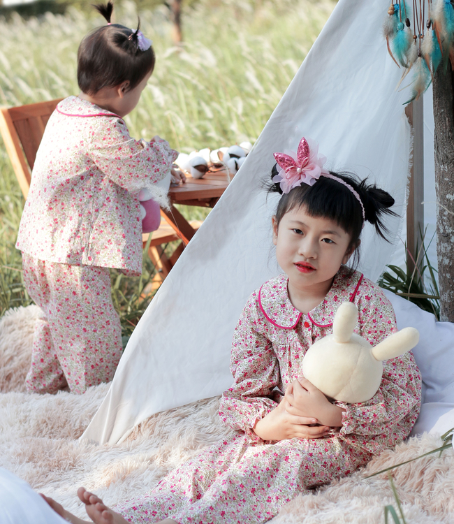 Set mặc nhà hoa nhí cổ sen (có 3 màu)