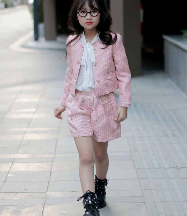 Set Vest hồng + quần short