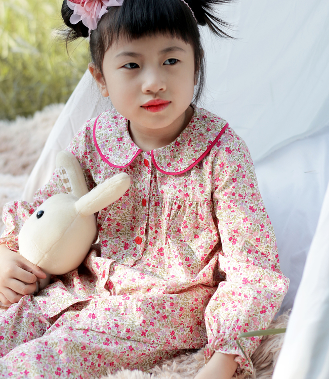 Set mặc nhà hoa nhí cổ sen (có 3 màu)