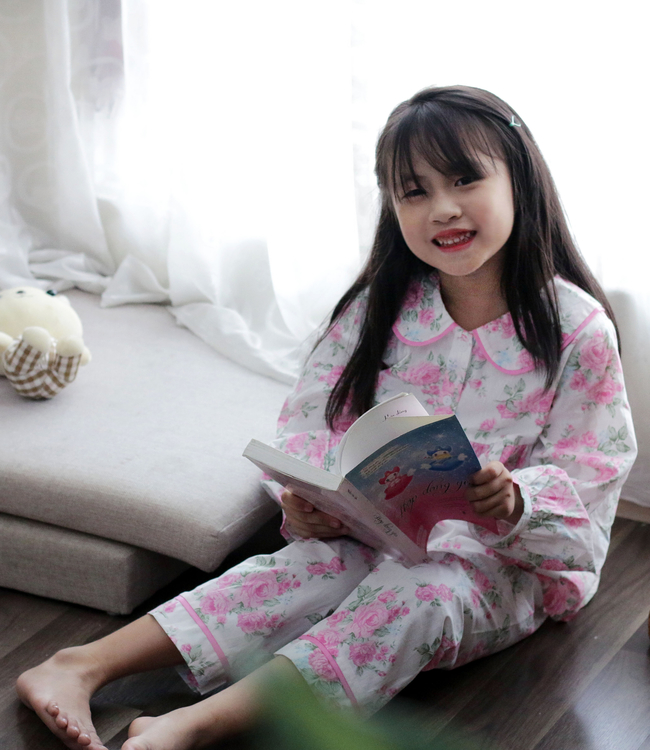 Set Pỵjamas babydoll bông hồng