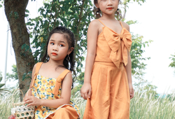 Set áo nơ ngực + quần màu vàng