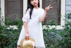 Váy trắng Linen nơ lưng