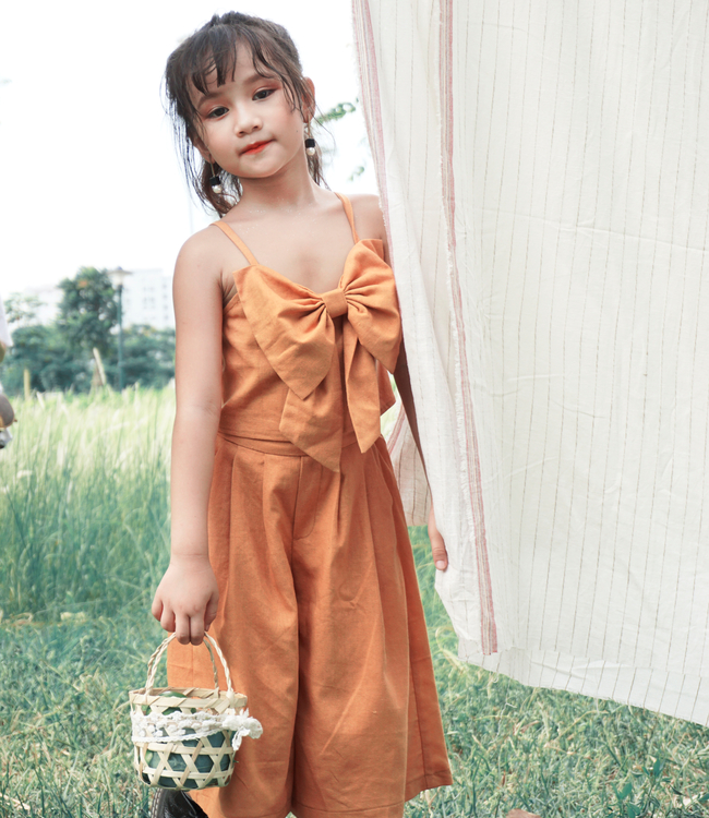Set áo nơ ngực + quần màu vàng