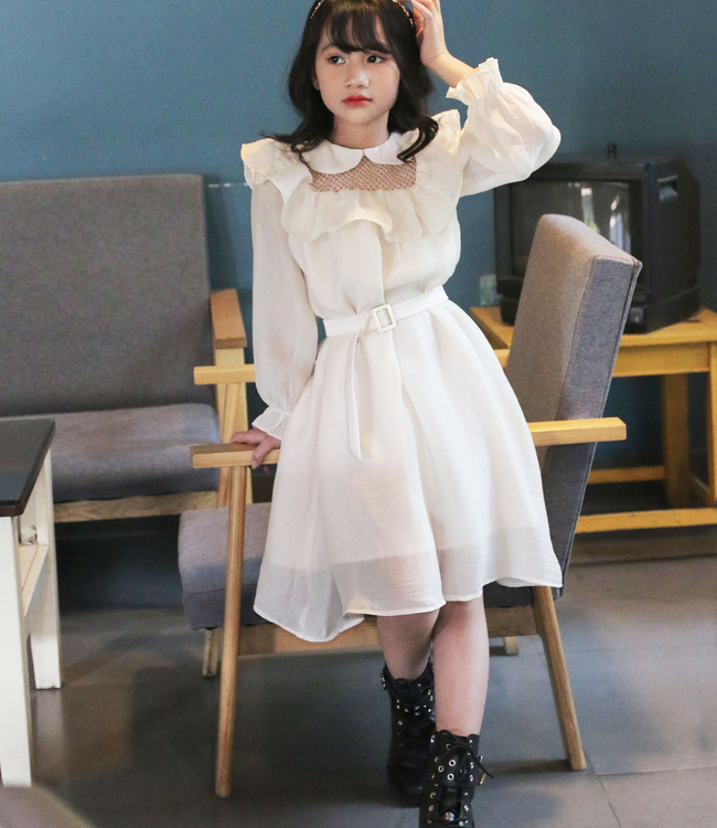 Váy bèo ngực tiểu thư màu be