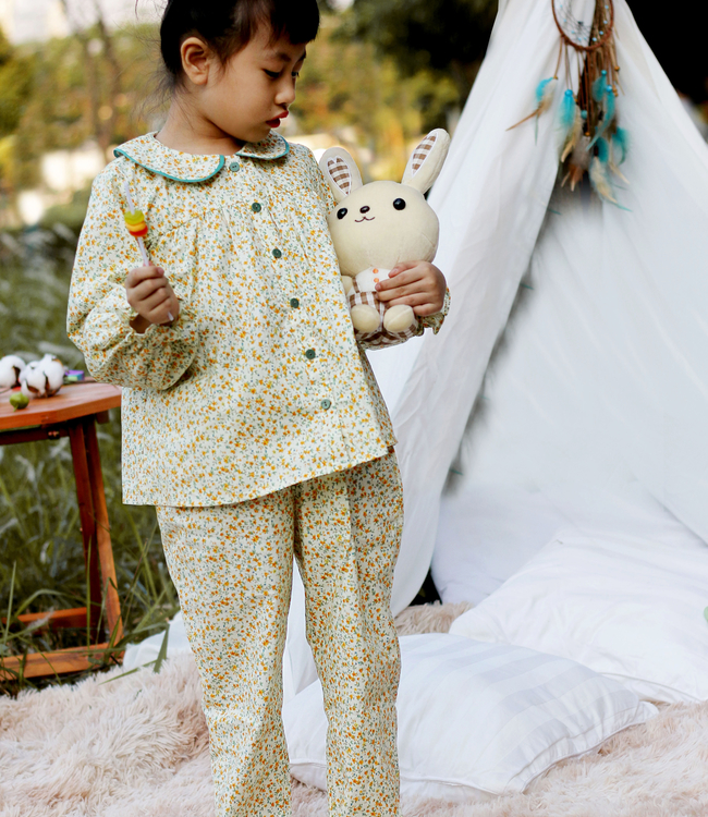 Set mặc nhà hoa nhí cổ sen (có 3 màu)