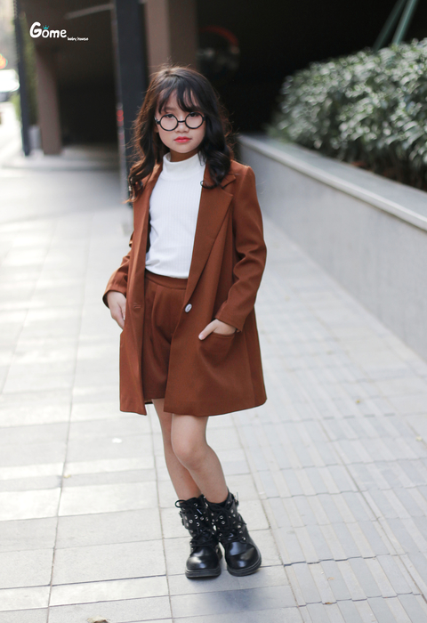 Set Vest nâu Vintage + quần short 