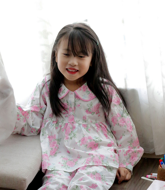 Set Pỵjamas babydoll bông hồng