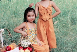 Set áo nơ ngực + quần màu vàng