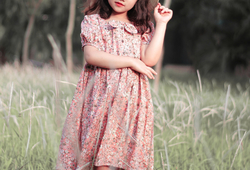 Váy babydoll nơ cổ màu hồng