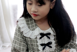Set Pyjamas kẻ phối ren